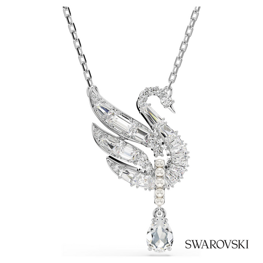 Swan pendant, Swan, White, Rhodium plated – item 5723387