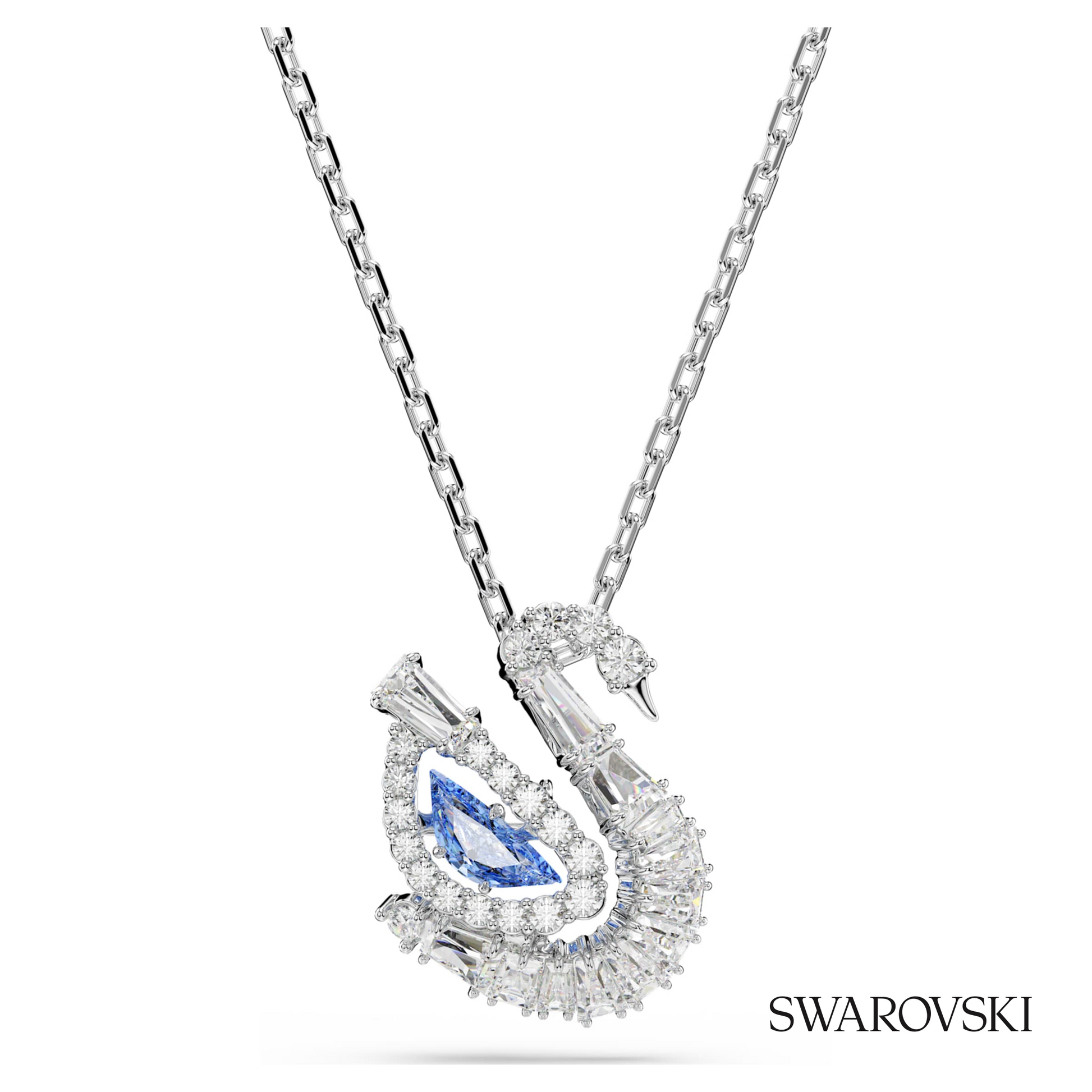Swarovski Swan pendant, Mixed cuts, Swan, Blue – item 5723389