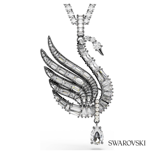 Swan pendant and brooch, Swan, White, Ruthenium plated – item 5723411