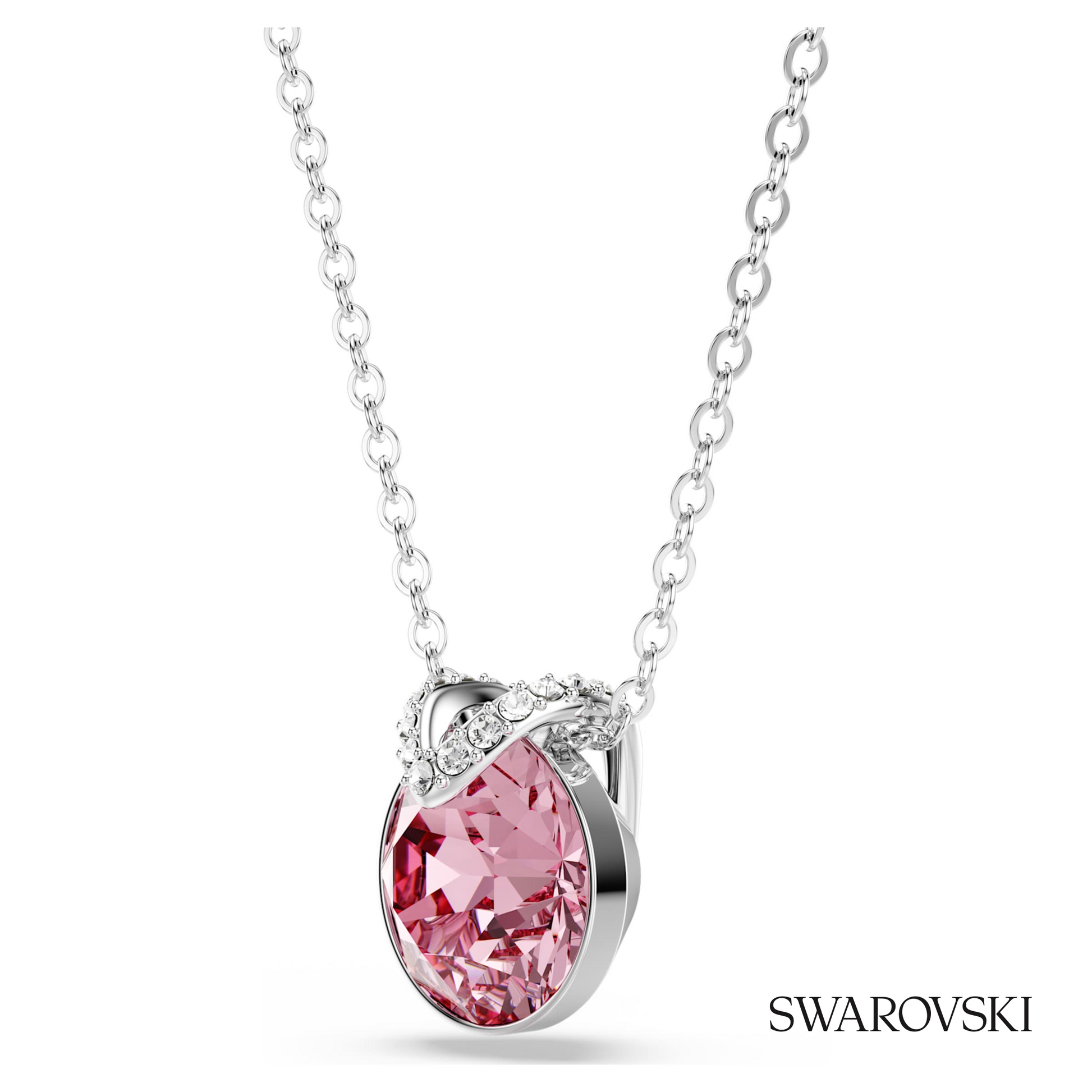 Swarovski Bella V pendant, Round cut, Pink, Rhodium plated – item 5724289 image 3