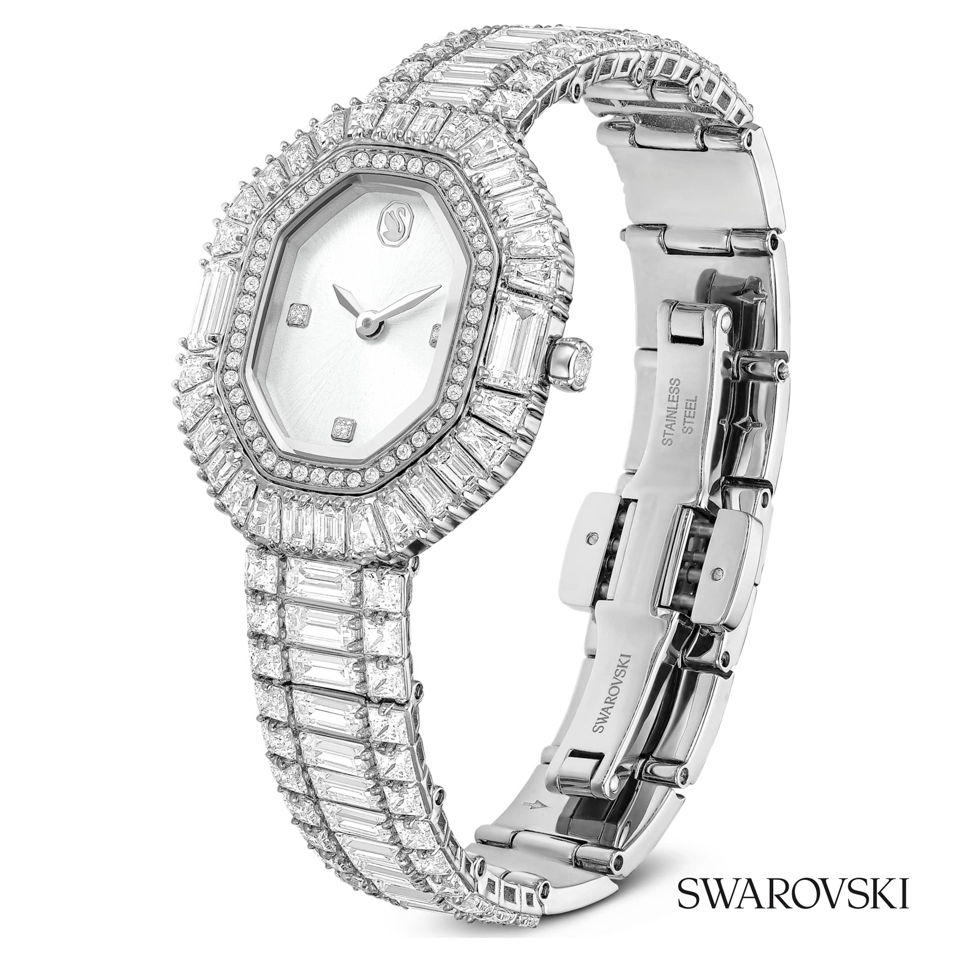 Matrix octagon watch, Baguette cut, Metal bracelet