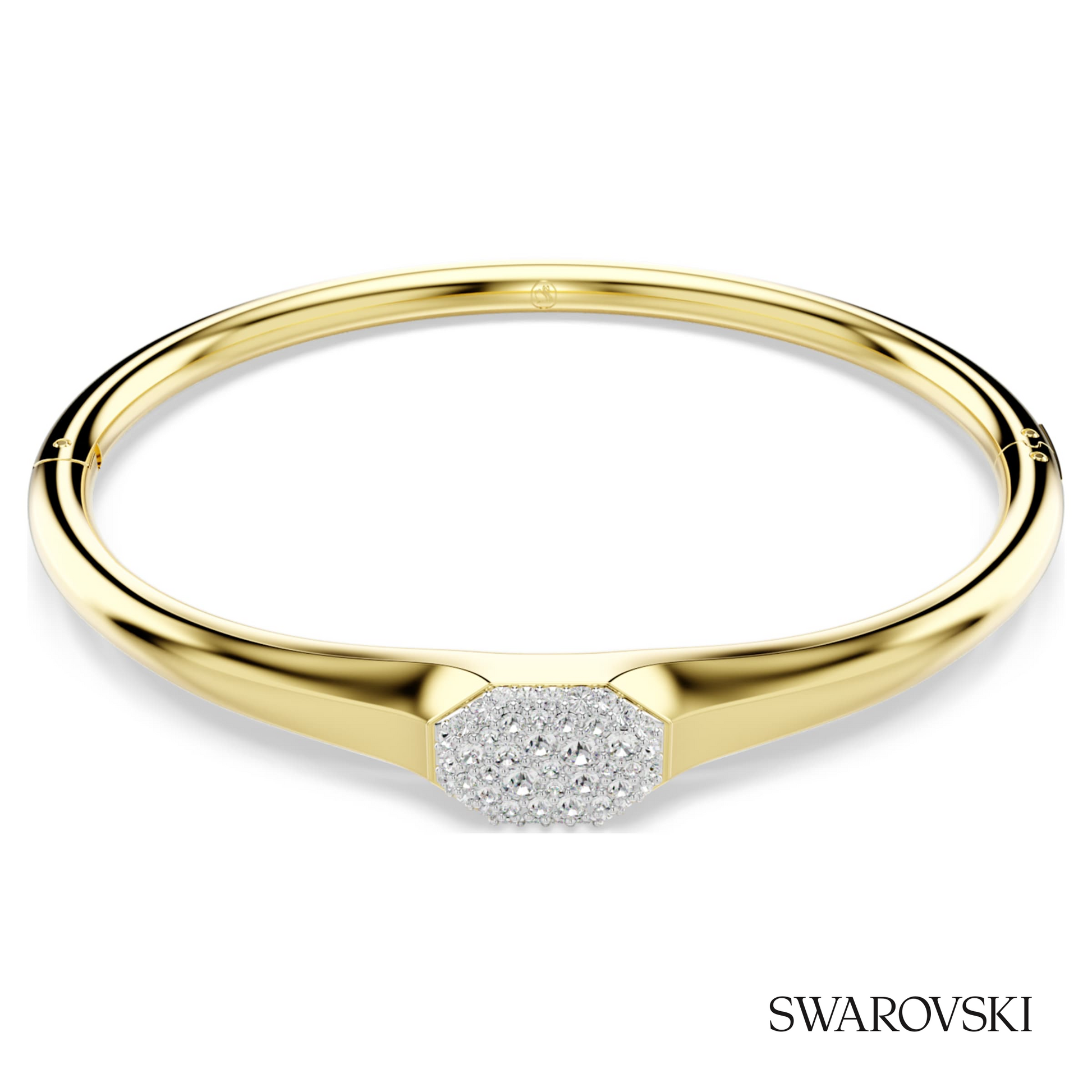 Swarovski Dextera bangle, Round cut, White, 18K gold finish – item 5724597 image 5