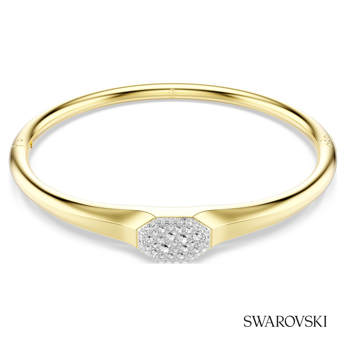 Swarovski Dextera bangle, Round cut, White, 18K gold finish – item 5724597