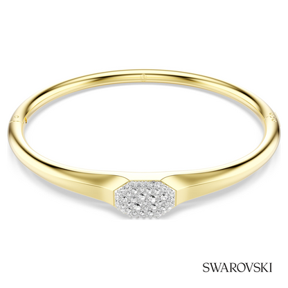 Swarovski Dextera bangle, Round cut, White, 18K gold finish – item 5724597