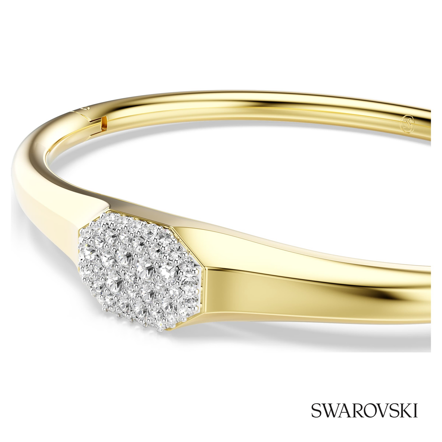 Swarovski Dextera bangle, Round cut, White, 18K gold finish – item 5724597 image 2