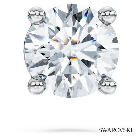 Eternity stud earring, Lab-grown diamonds 0.5 ct tw, Single, Round shape, 14K white gold – item 5725105
