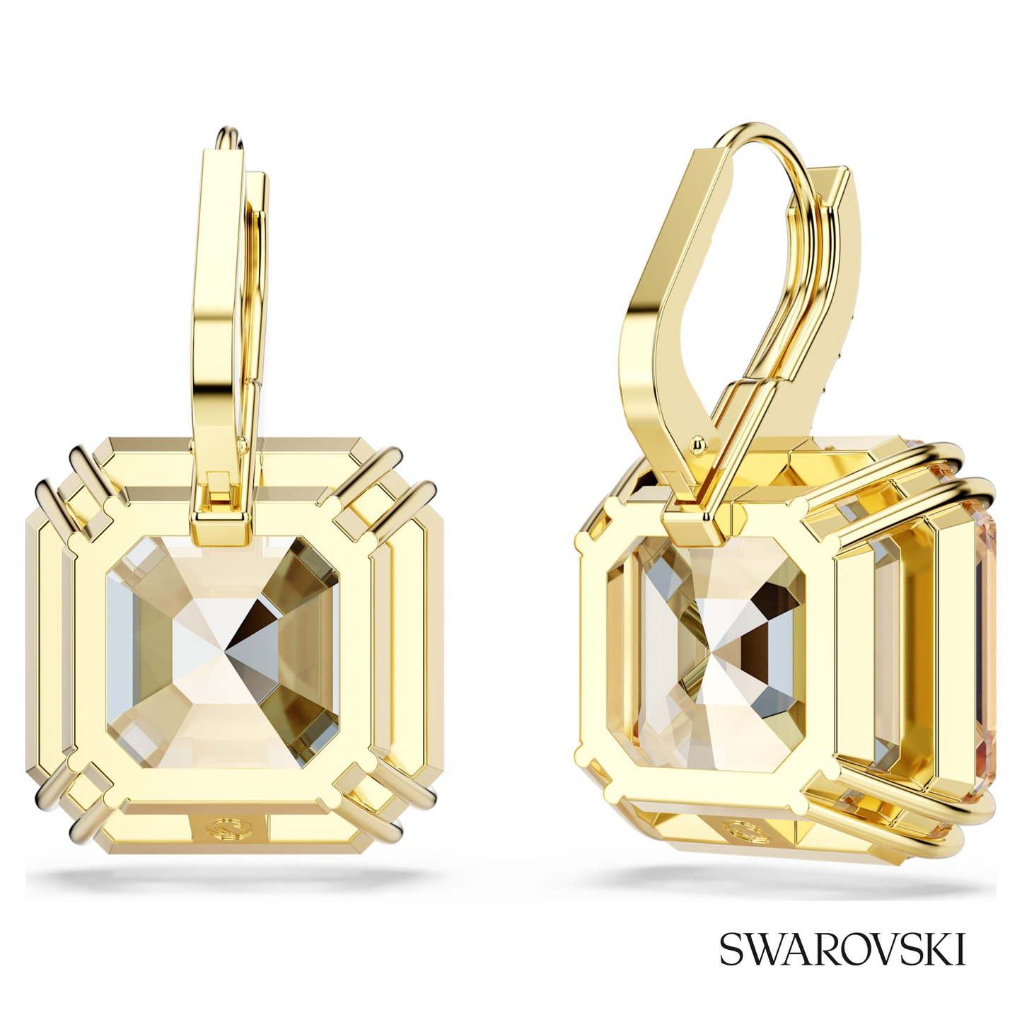 Swarovski Millenia drop earrings, Mixed cuts, Caramel, 18K – item 5725744 image 4