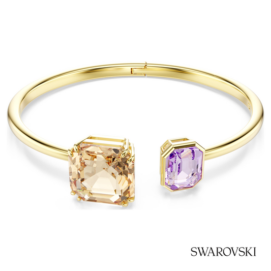 Millenia bangle, Octagon cut, Multicolored, 18K gold finish – item 5725754