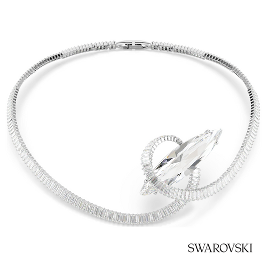 Matrix choker, Baguette cut, White, Rhodium plated – item 5727039