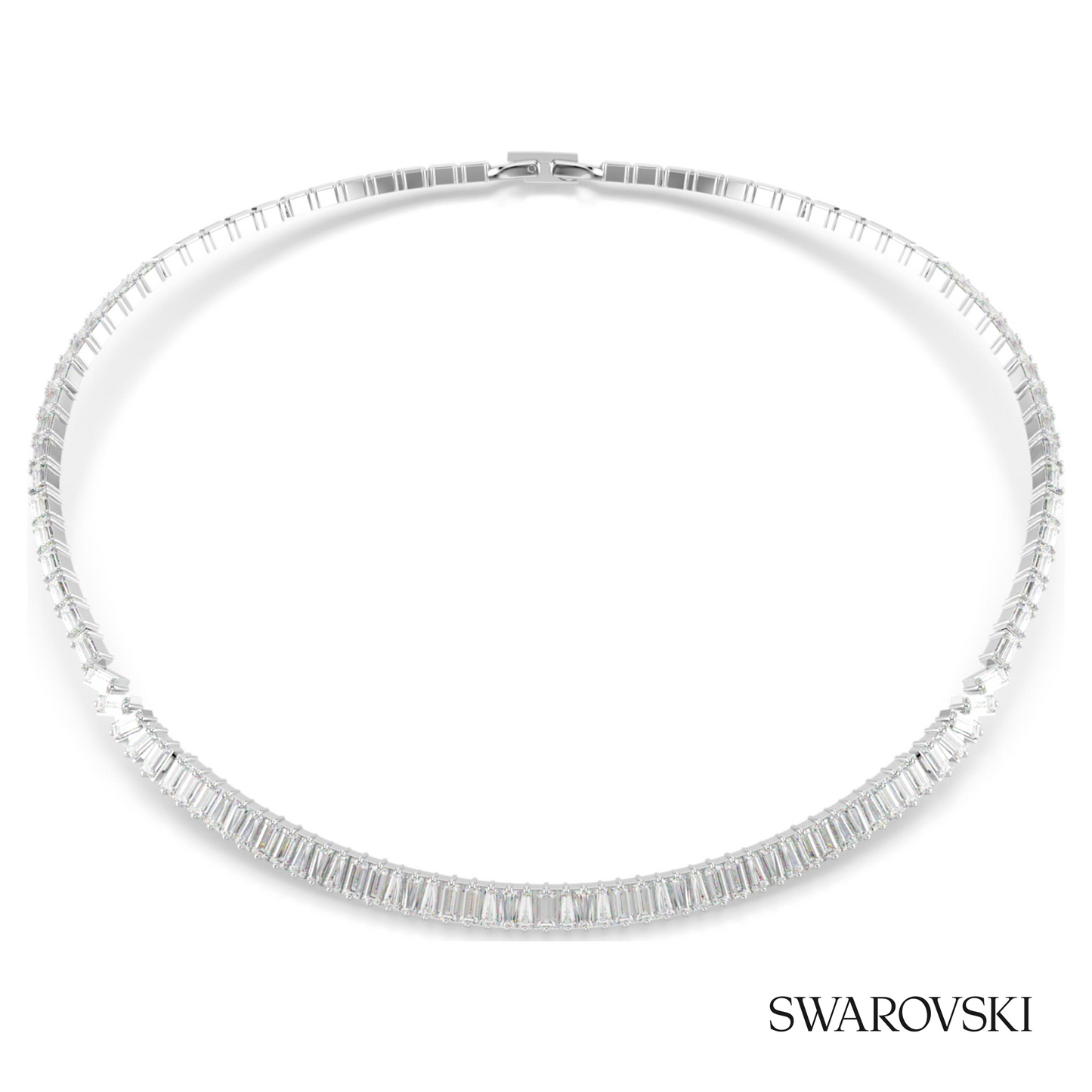 Swarovski Matrix necklace, Baguette cut, White, Rhodium – item 5727111 image 5