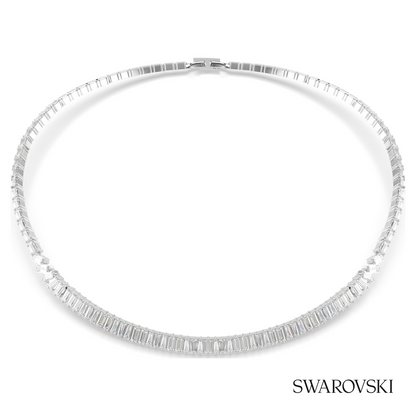 Swarovski Matrix necklace, Baguette cut, White, Rhodium – item 5727111