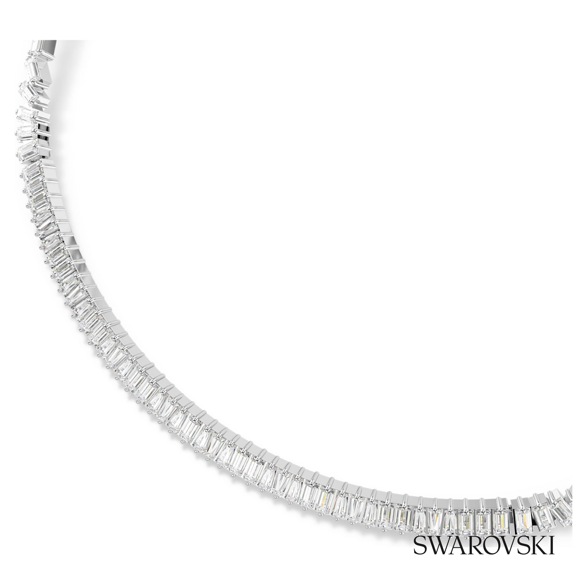 Swarovski Matrix necklace, Baguette cut, White, Rhodium – item 5727111 image 2