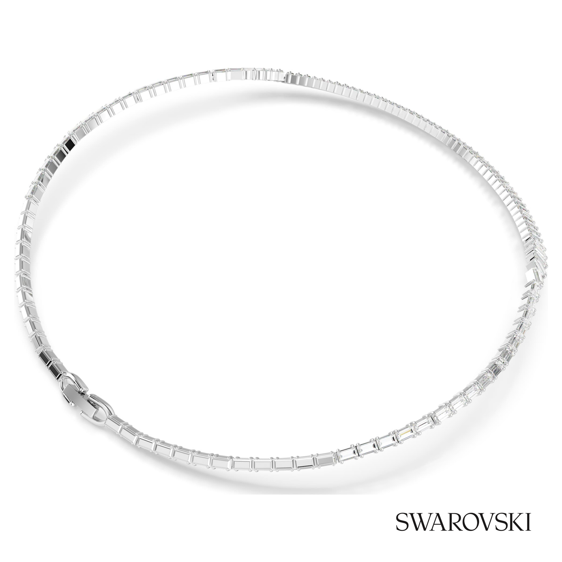 Swarovski Matrix necklace, Baguette cut, White, Rhodium – item 5727111 image 4