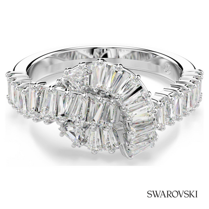 Swarovski Matrix ring, Baguette cut, Knot, White, Rhodium – item 5727112 image 5