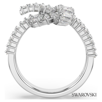 Swarovski Matrix ring, Baguette cut, Knot, White, Rhodium – item 5727112 image 3