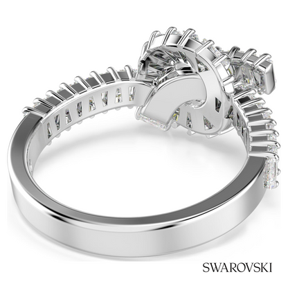 Swarovski Matrix ring, Baguette cut, Knot, White, Rhodium – item 5727112 image 4