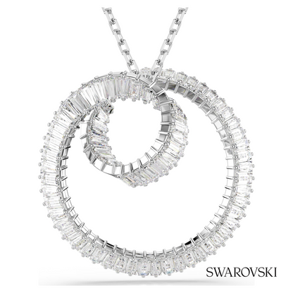 Swarovski Matrix pendant, Baguette cut, White, Rhodium – item 5727114