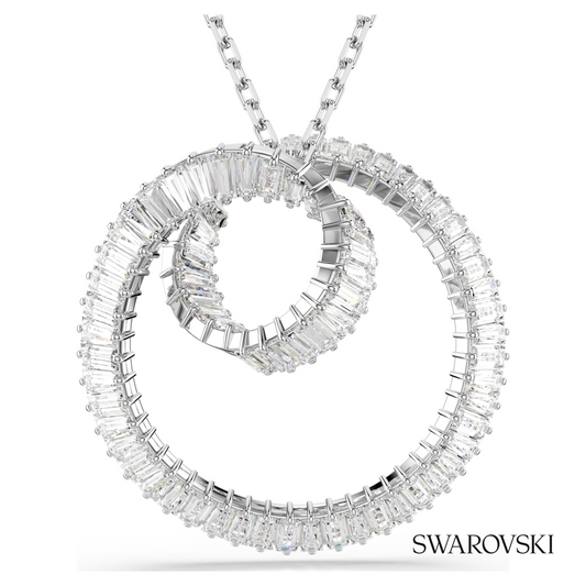 Swarovski Matrix pendant, Baguette cut, White, Rhodium – item 5727114