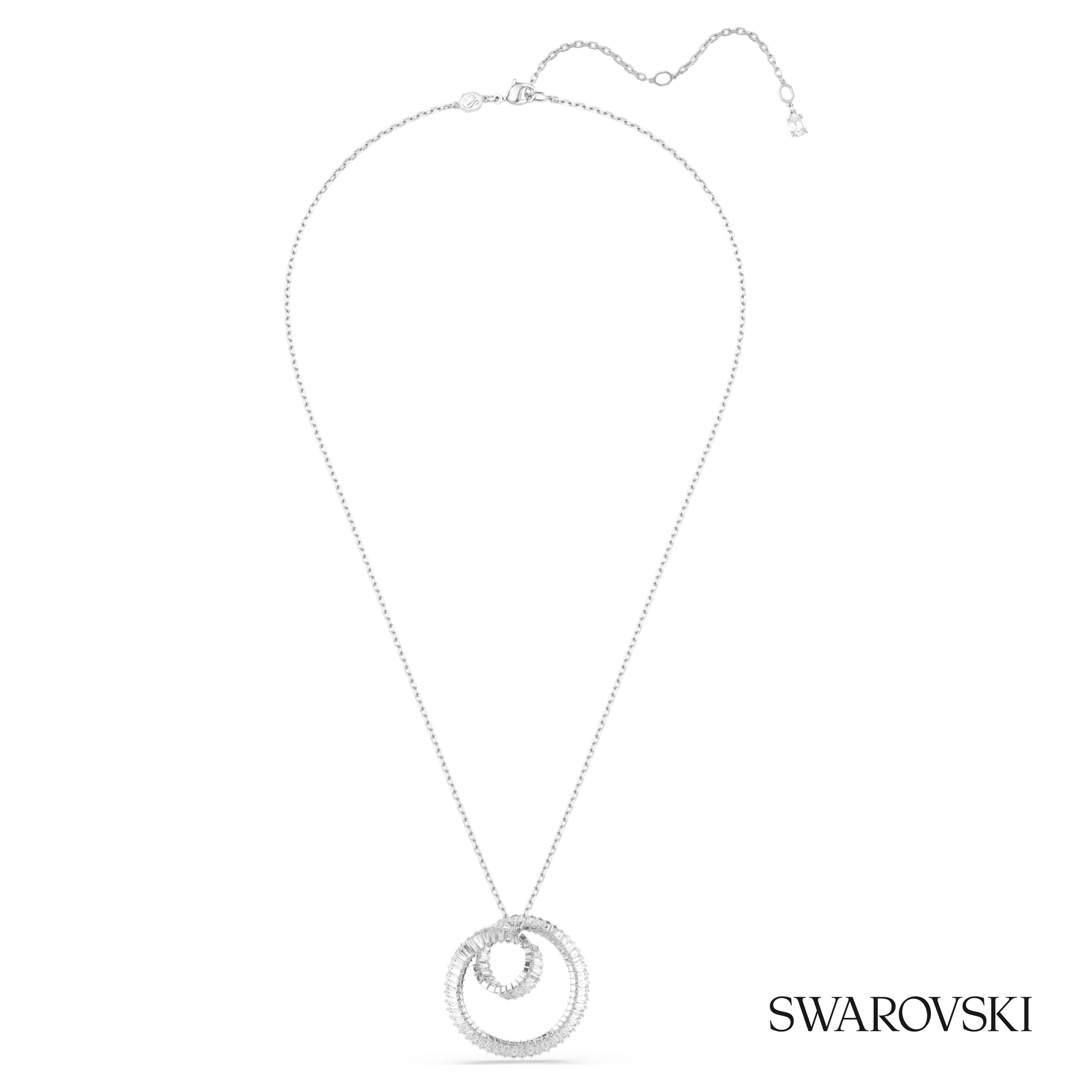 Swarovski Matrix pendant, Baguette cut, White, Rhodium – item 5727114 image 2
