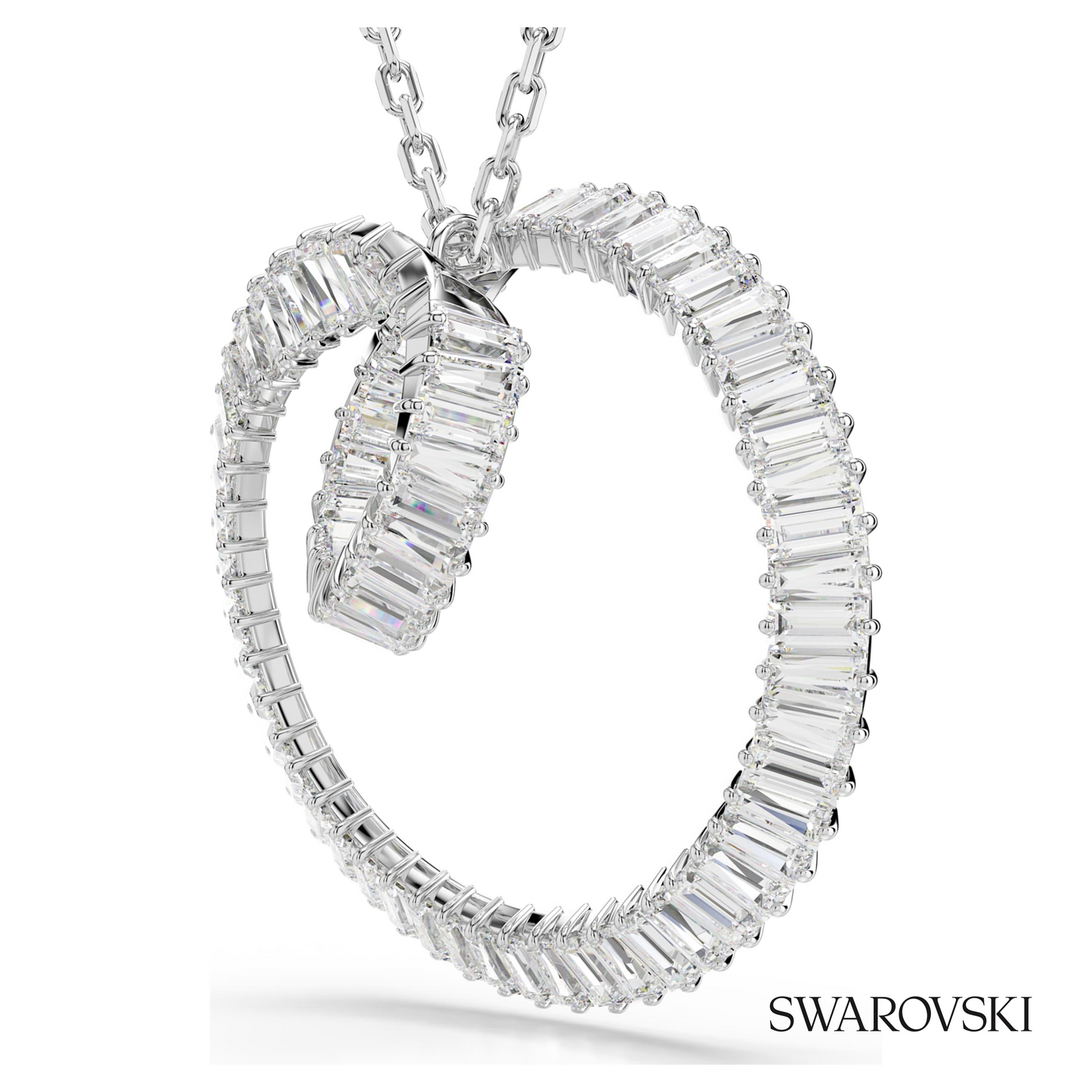 Swarovski Matrix pendant, Baguette cut, White, Rhodium – item 5727114 image 3