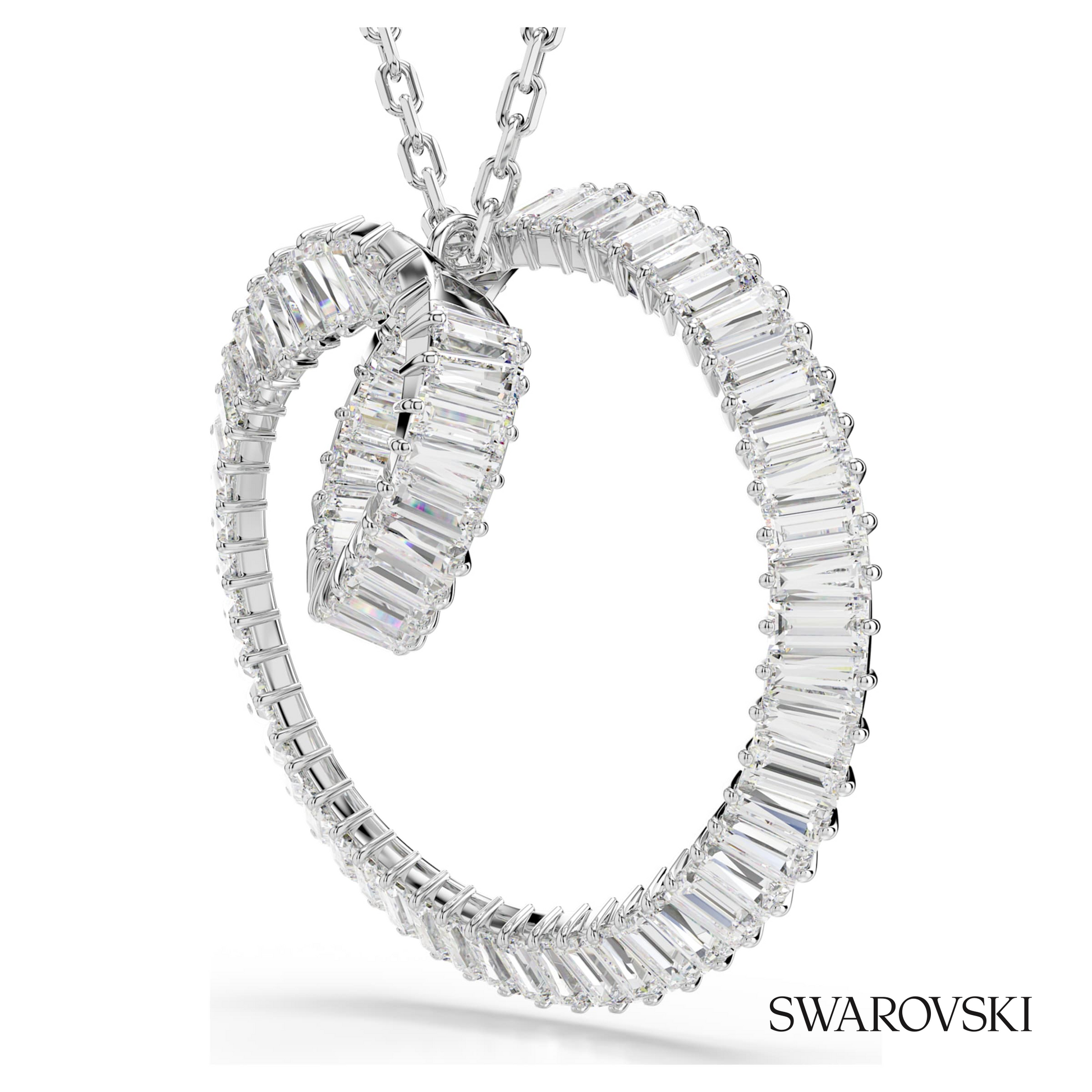 Swarovski Matrix pendant, Baguette cut, White, Rhodium – item 5727114 image 3
