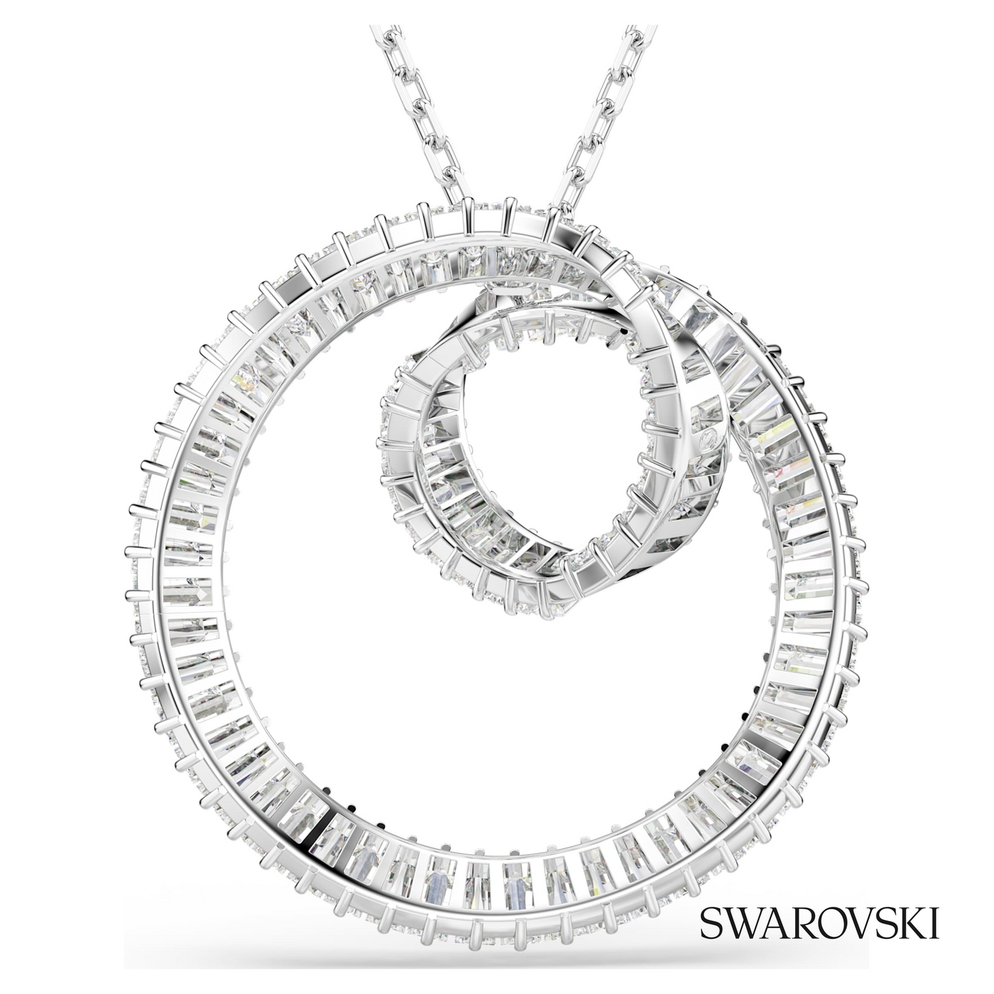 Swarovski Matrix pendant, Baguette cut, White, Rhodium – item 5727114 image 5