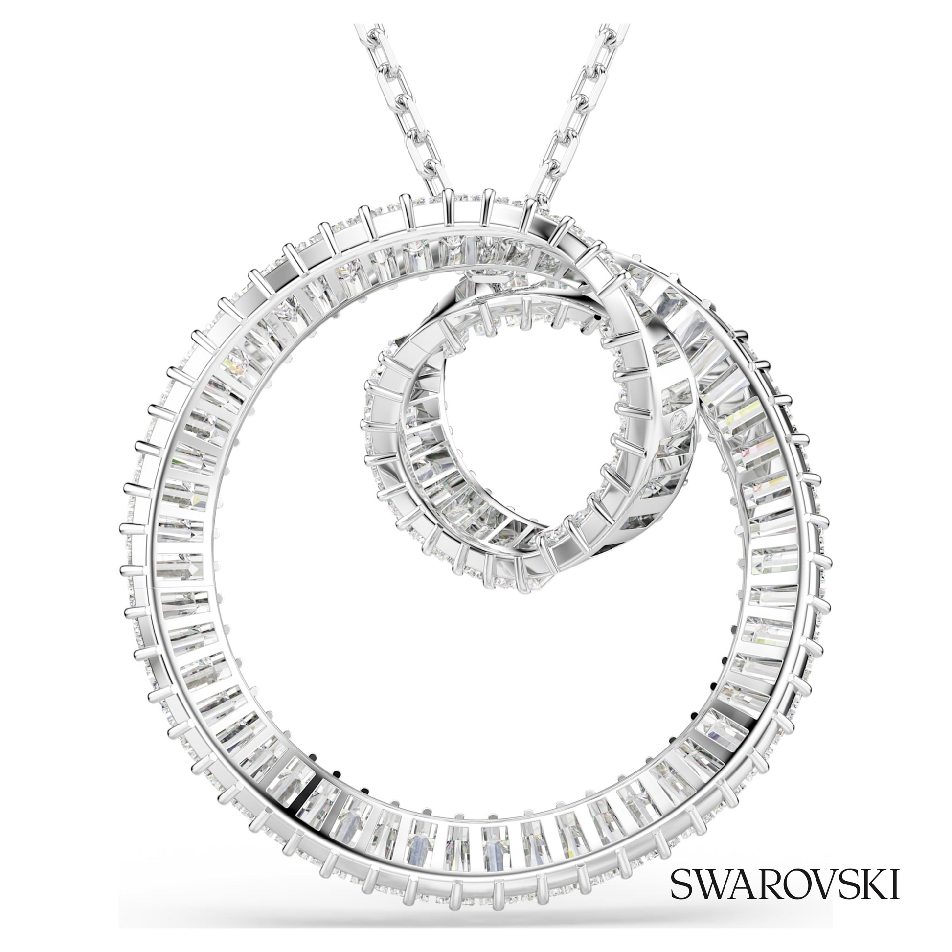 Swarovski Matrix pendant, Baguette cut, White, Rhodium – item 5727114 image 5