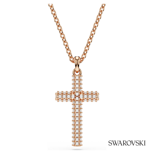 Insigne pendant, Cross, White, 18K rose gold finish – item 5727986