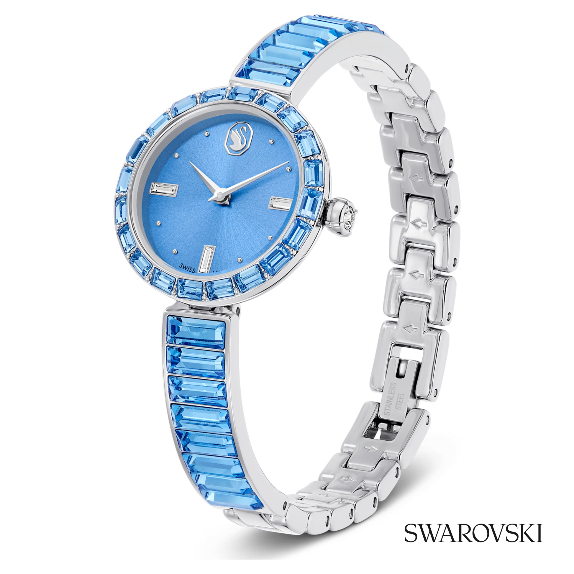 Matrix bangle watch, Swiss Made, Crystal bracelet