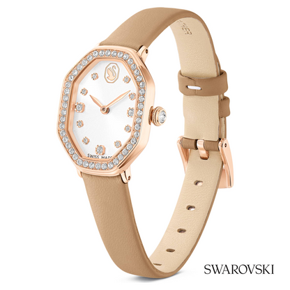 Dextera octagon watch, Swiss Made, Leather strap