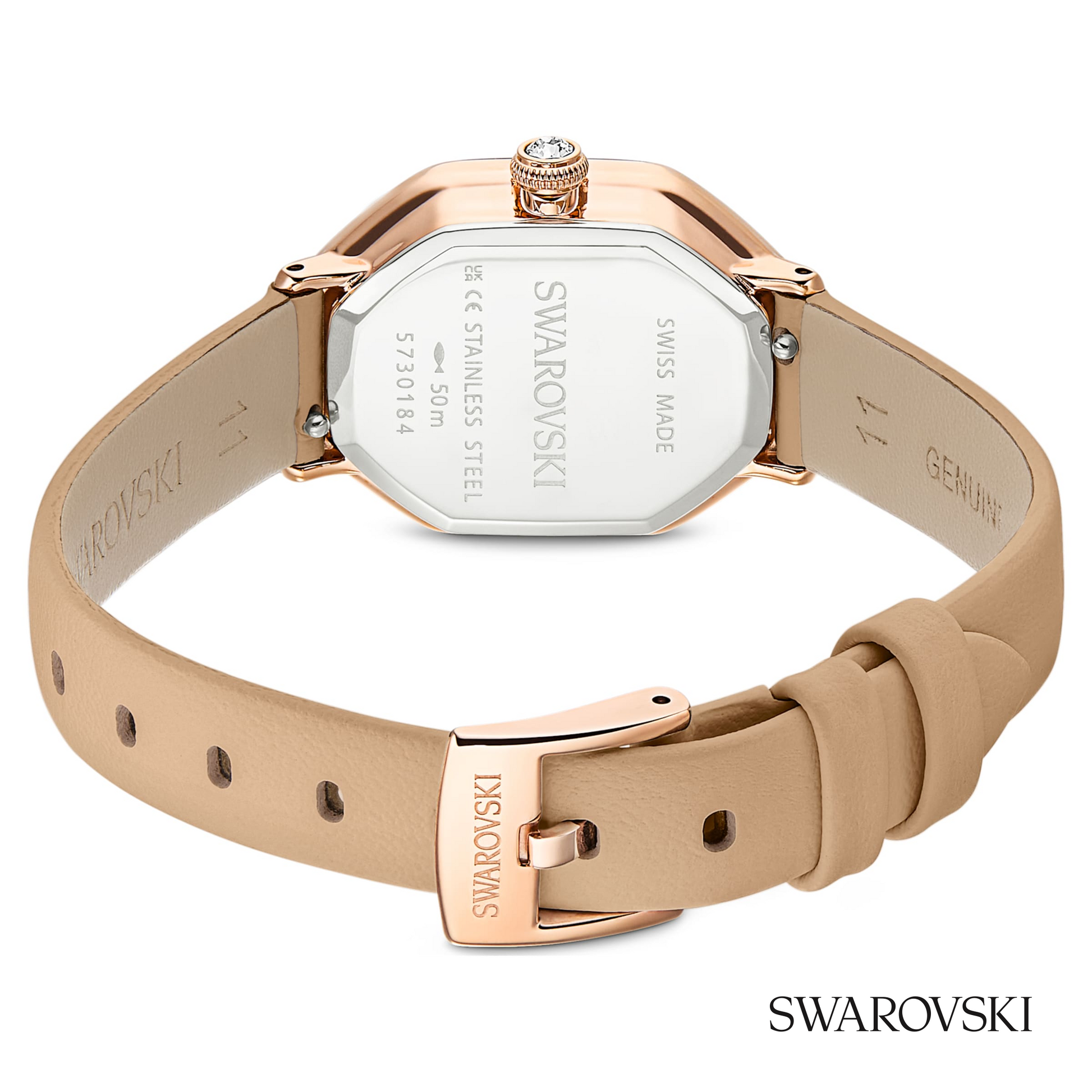 Dextera octagon watch, Swiss Made, Leather strap