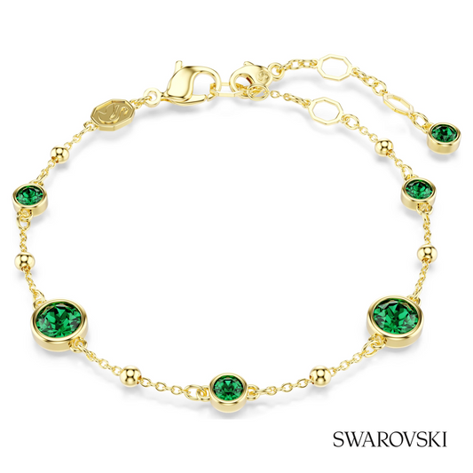 Imber bracelet, Round cut, Green, 18K gold finish – item 5730676