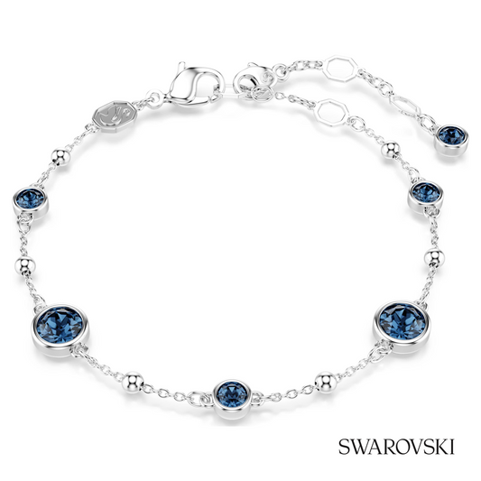 Imber bracelet, Round cut, Blue, Rhodium plated – item 5730679