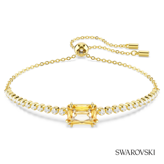 Matrix Tennis bracelet, Mixed cuts, Caramel, 18K gold finish – item 5730699