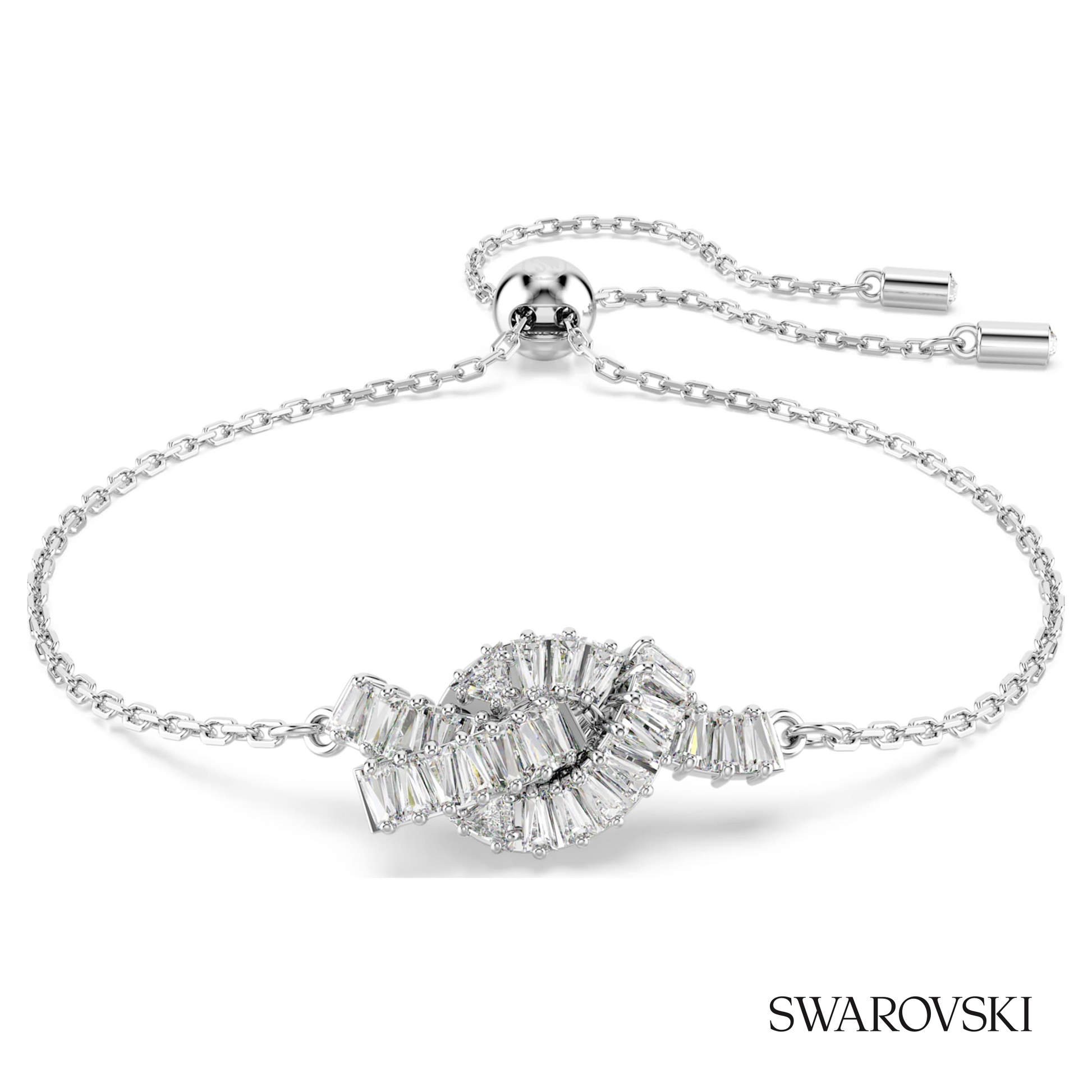 Swarovski Matrix bracelet, Baguette cut, Knot, White – item 5731101