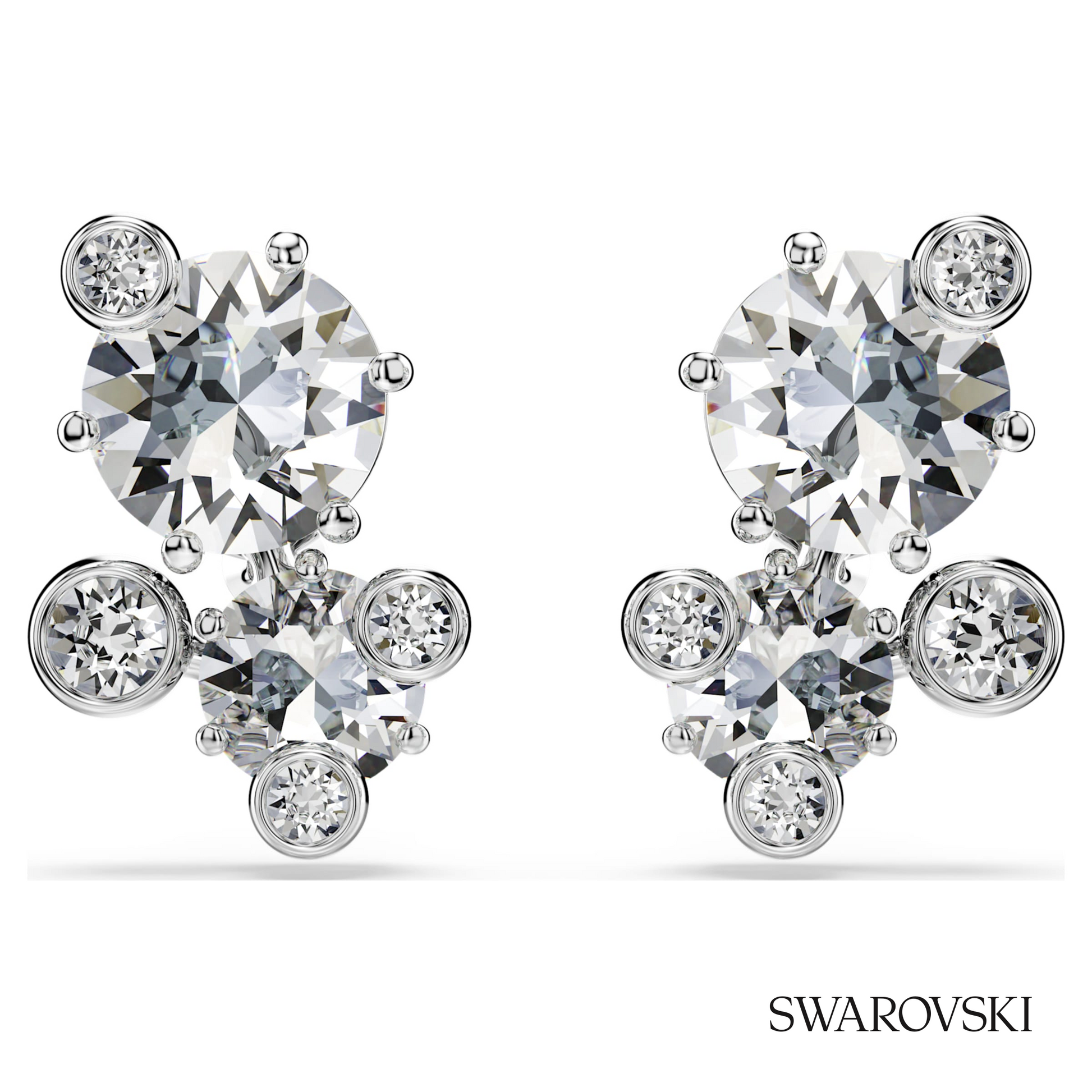 Swarovski Constella stud earrings, Round cut, White – item 5732253