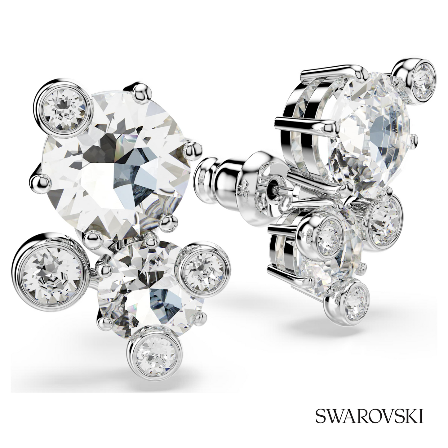 Swarovski Constella stud earrings, Round cut, White – item 5732253 image 3