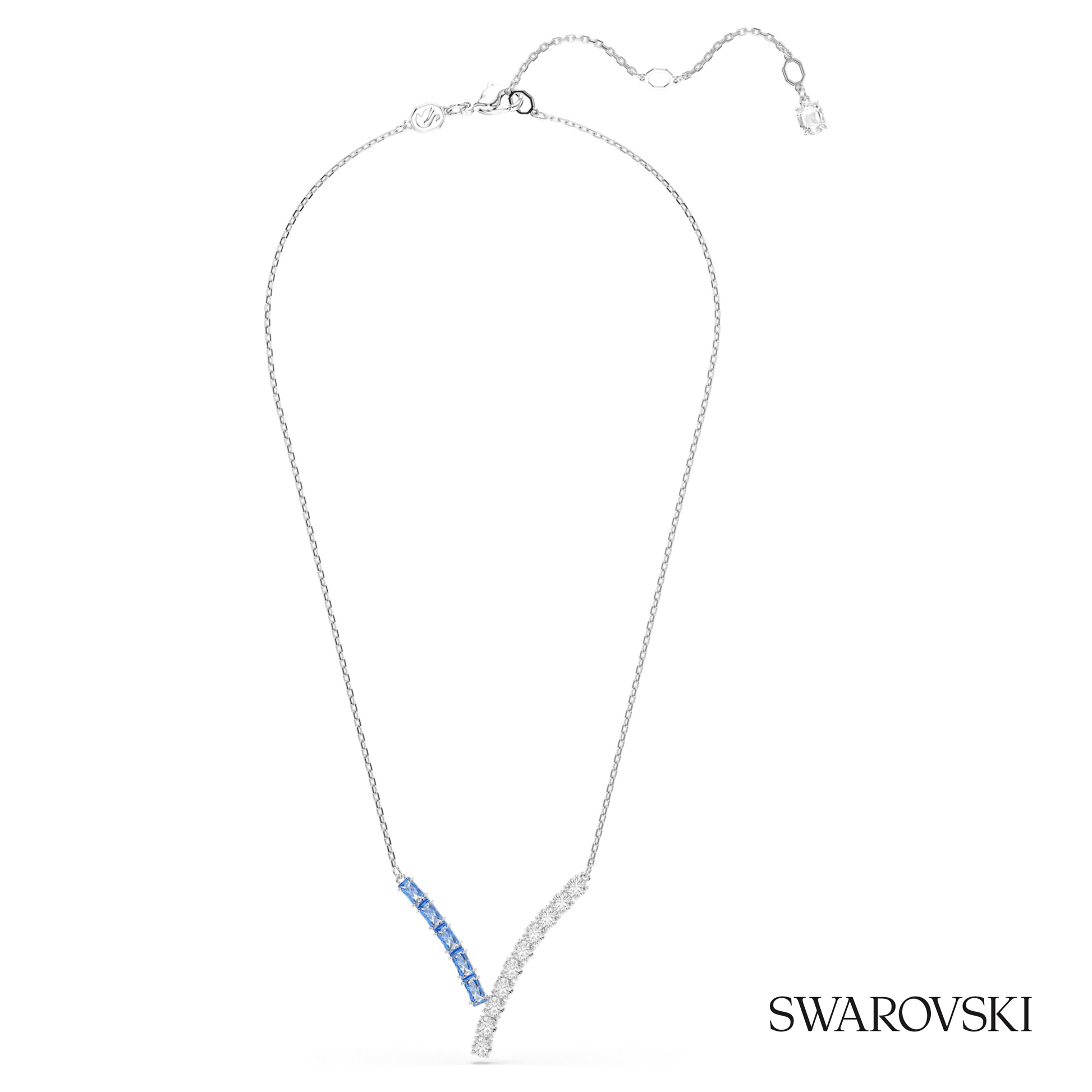Swarovski Matrix pendant, Mixed cuts, Blue, Rhodium plated – item 5732265 image 2