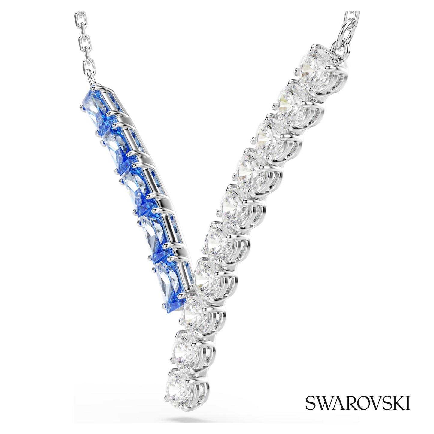 Swarovski Matrix pendant, Mixed cuts, Blue, Rhodium plated – item 5732265 image 3