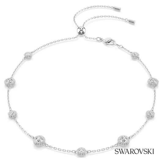 Una Angelic necklace, Round cut, Double sided motifs, White, Rhodium plated – item 5732275