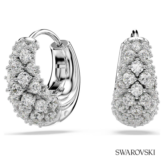 Sublima earrings, White, Rhodium plated – item 5732282