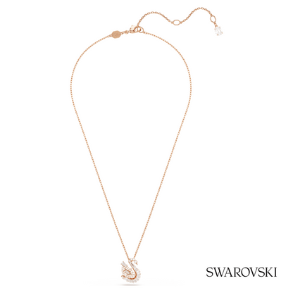Swarovski Swan pendant, Mixed cuts, Swan, Pink, 18K rose – item 5732414 image 2