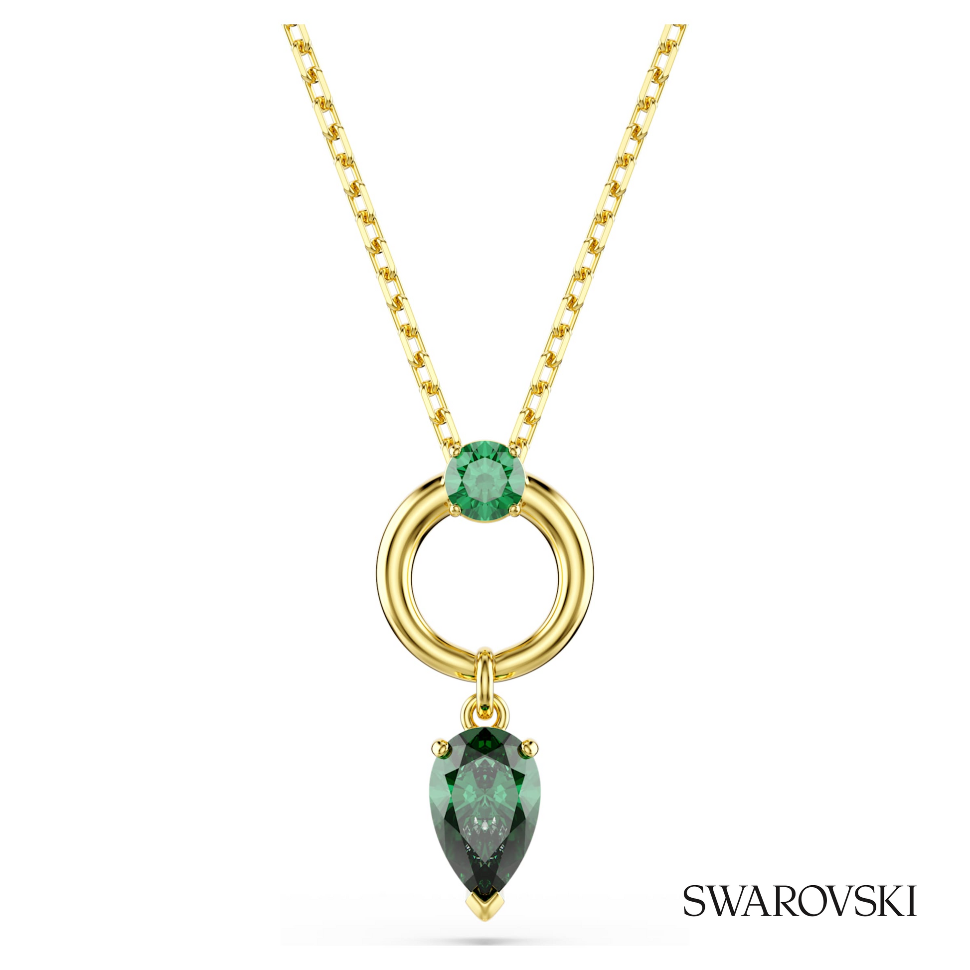 Swarovski Mesmera pendant, Mixed cuts, Green, 18K gold – item 5732484