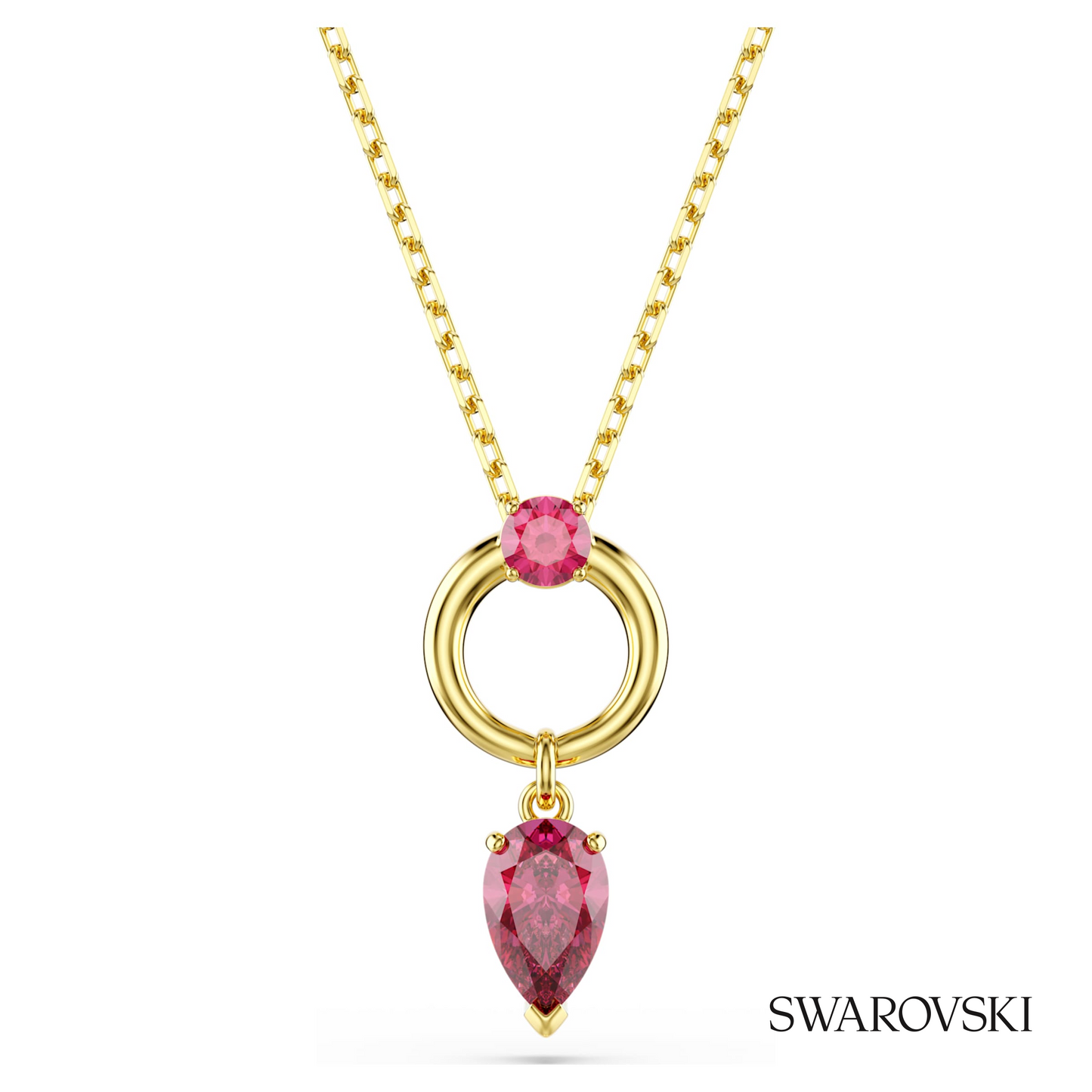 Swarovski Mesmera pendant, Mixed cuts, Red, 18K gold finish – item 5732487