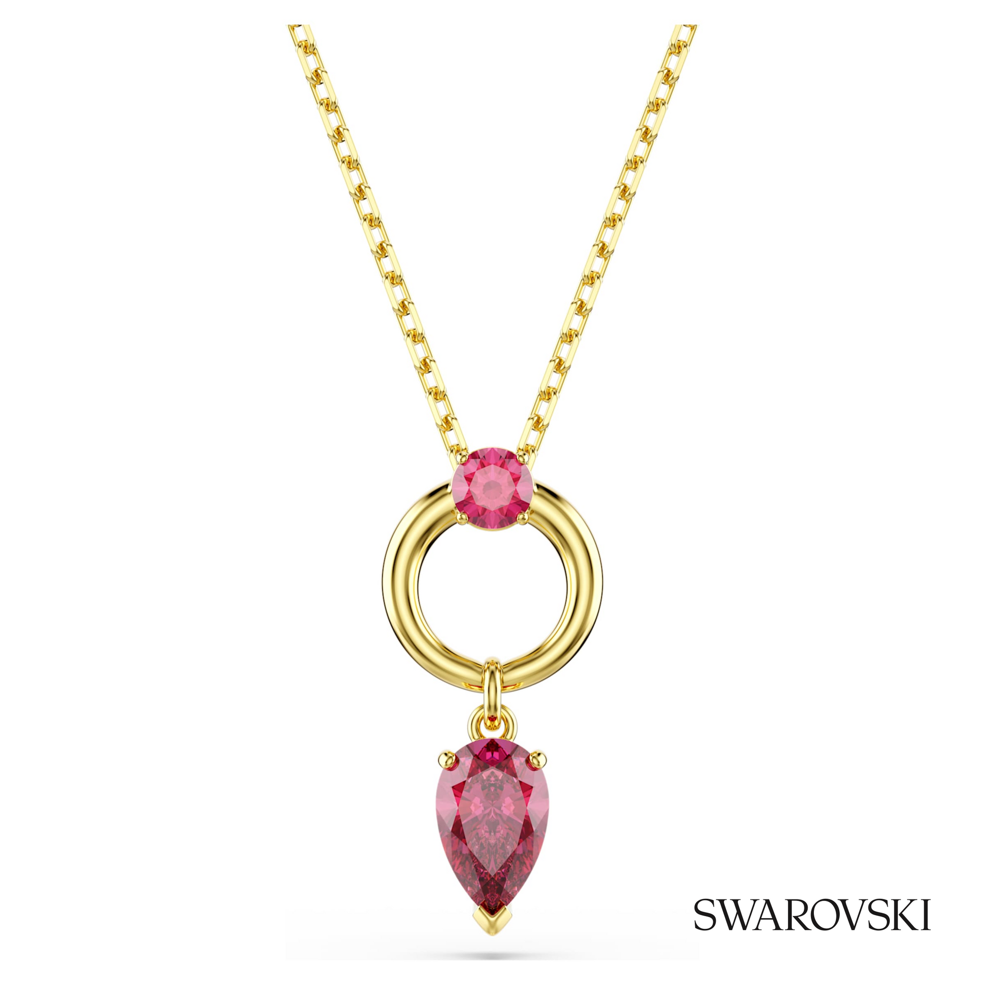 Swarovski Mesmera pendant, Mixed cuts, Red, 18K gold finish – item 5732487