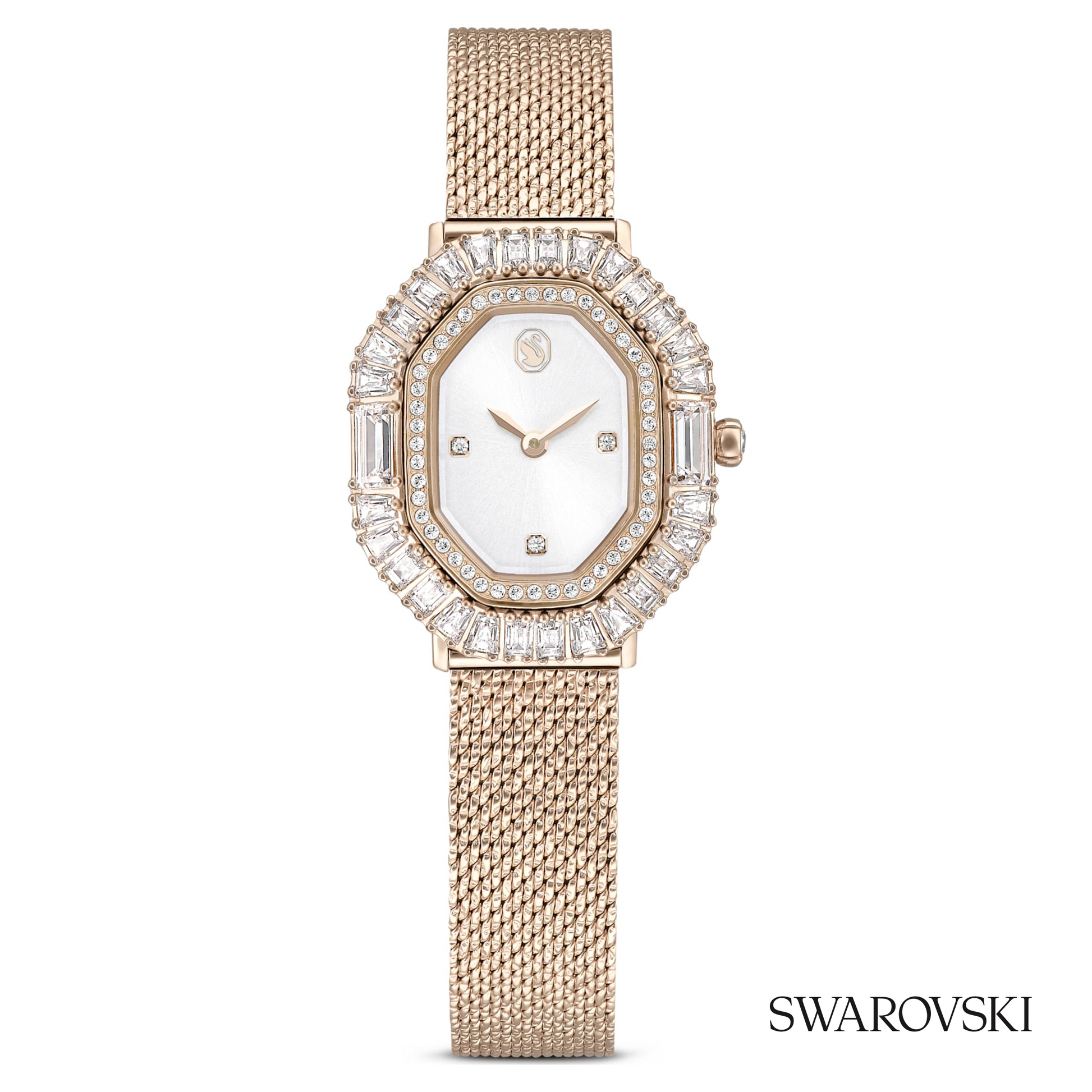 Matrix octagon watch, Metal bracelet, Gold tone, Champagne gold-tone finish
