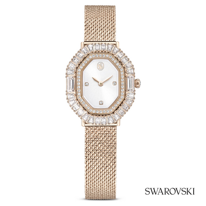 Matrix octagon watch, Metal bracelet, Gold tone, Champagne gold-tone finish