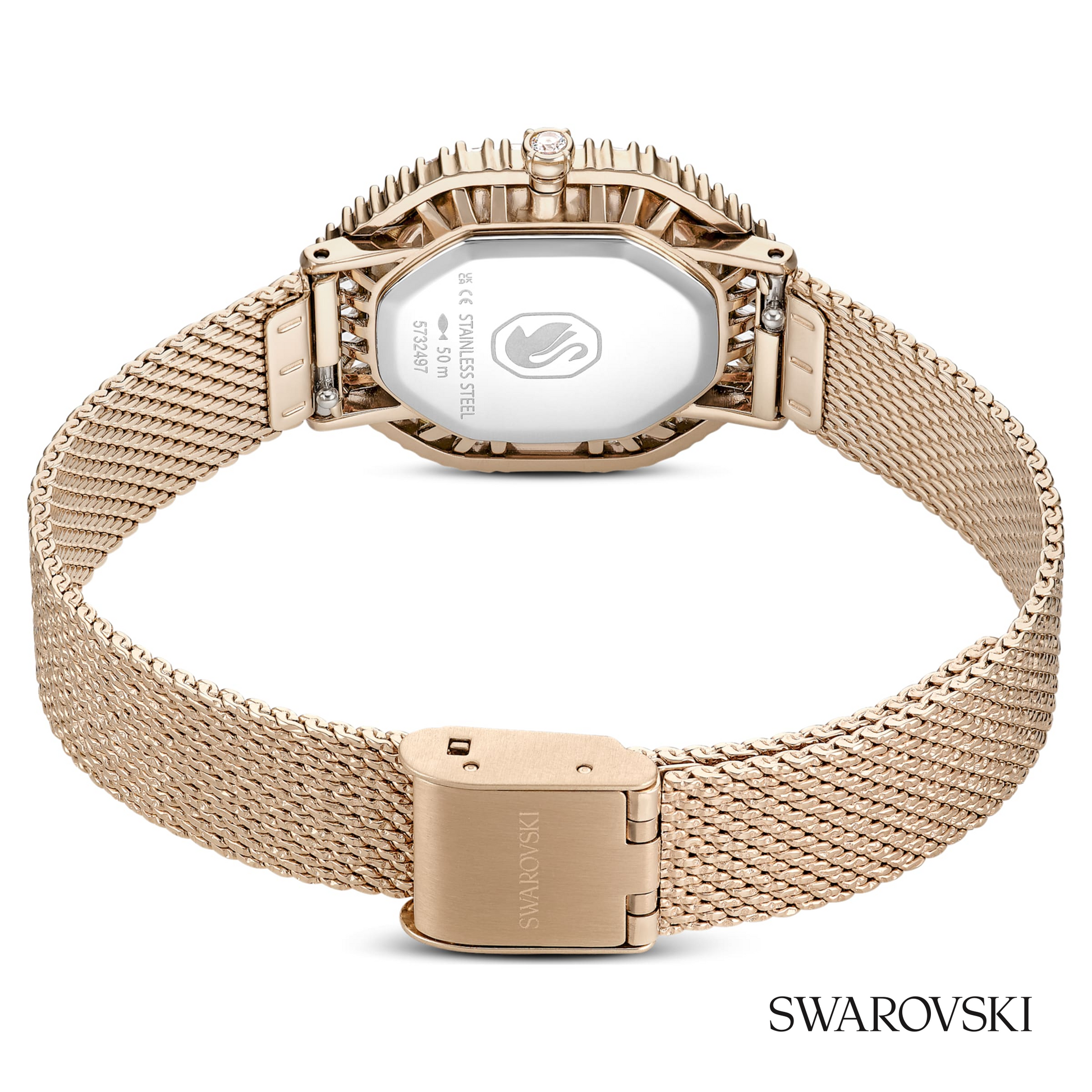 Matrix octagon watch, Metal bracelet, Gold tone, Champagne gold-tone finish