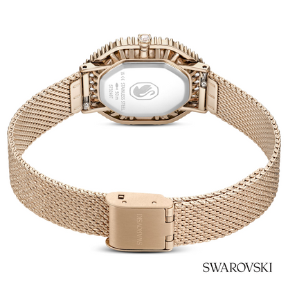 Matrix octagon watch, Metal bracelet, Gold tone, Champagne gold-tone finish
