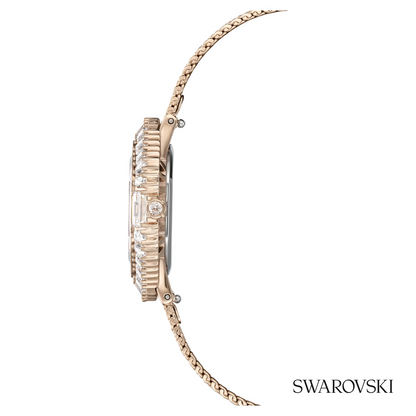 Matrix octagon watch, Metal bracelet, Gold tone, Champagne gold-tone finish